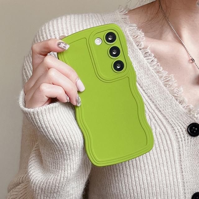 

Модный чехол для телефона с волнистым краем для iPhone 15 Pro Max 14 13 12 11 Pro X XS XR 7 8 6 Plus SE2 SE3 противоударный мягкий чехол-бампер For iPhone 12 mini зелёный