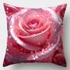 Floral Pillowcase With Sparkling Hearts And Pink Rosesbedroom Sofa Decorative Cushion Cover With Zipper Soft Cushion Cover