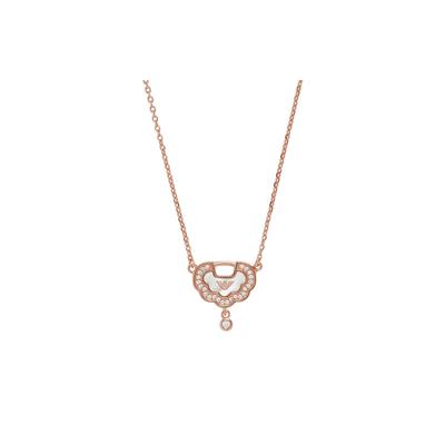 Rose Gold Lucky Charm 925 Silver Necklace Women Necklace EG3553221