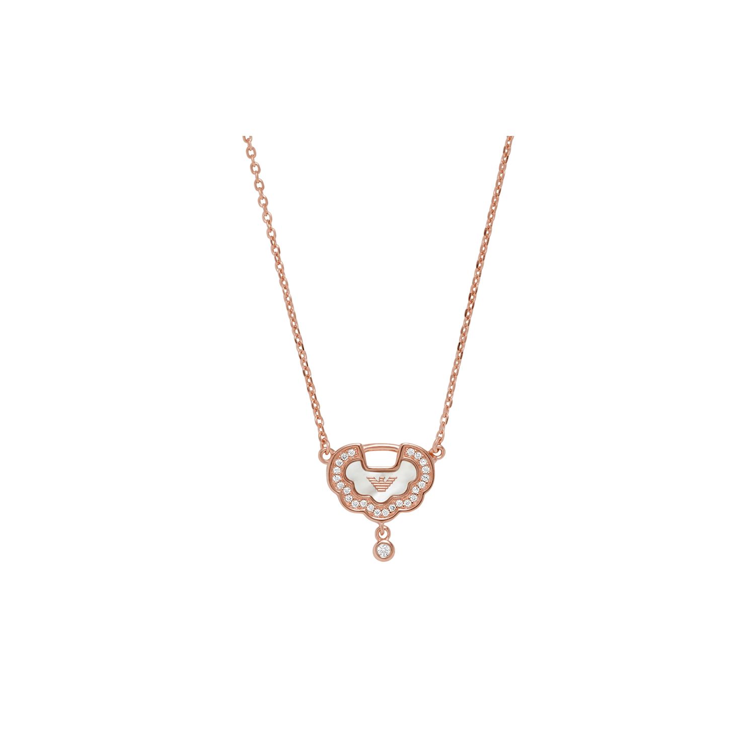 

Emporio Armani Rose Gold Lucky Charm 925 Silver Necklace Women necklace EG3553221 Basic Packaging-Box