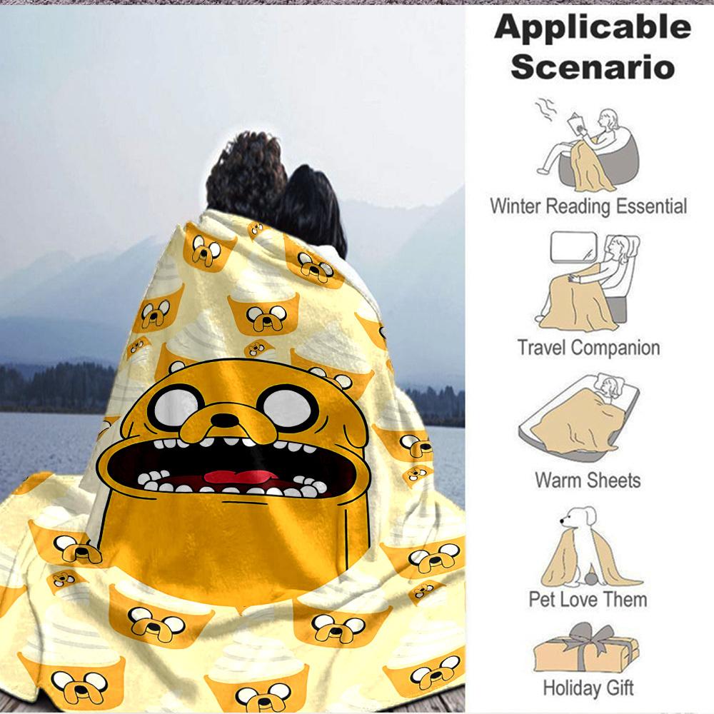 1pc Adventure Time Soft Skin-Friendly Flannel Blanket with Digital Printing, Various Sizes Available for Family, Friends, Birthday