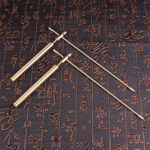 

Two-Piece Copper Dowsing Rod Set for Water Detection/Seek Detection, Divining Rod Positioning Tool, Gold, 21cm Long