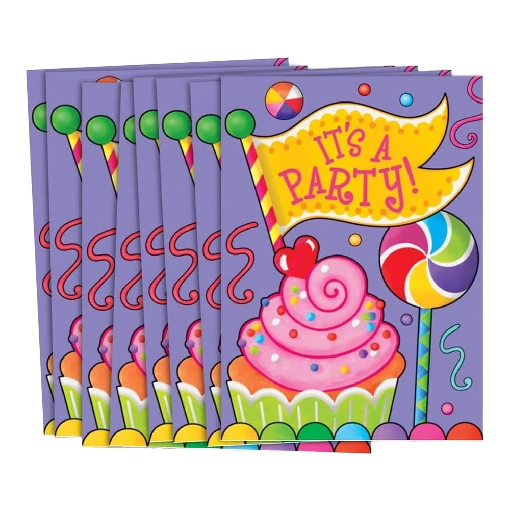 Unique Party ItÂ´s A Party Candy Invitations (Pack of 8)