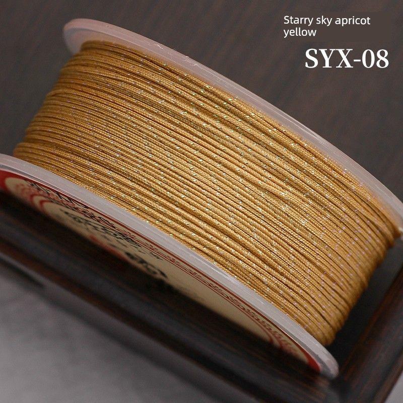 

0.85 Классная Зашифрованная Нефритовая Нить Звездного Неба №. 72 ремесла Ручная работа Мобильный телефон Шнурок Плетение Нить Браслет Цепочка на запястье Сделай сам Starry apricot/SYX-08