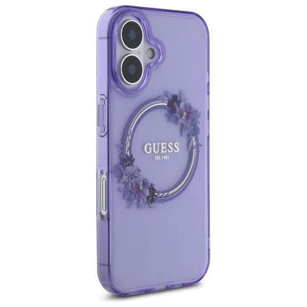 Guess Guhmp16Shfwfcu Iphone 166.1 Fioletowy/Purple Hardcase Iml Flowers Wreath Magsafe