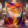 Cozy Fleece Blanket Featuring Soft High-Definition Digital Prints with an Abstract Art Design, Ideal for Cooling And Suitable for All Seasons. A Perfe
