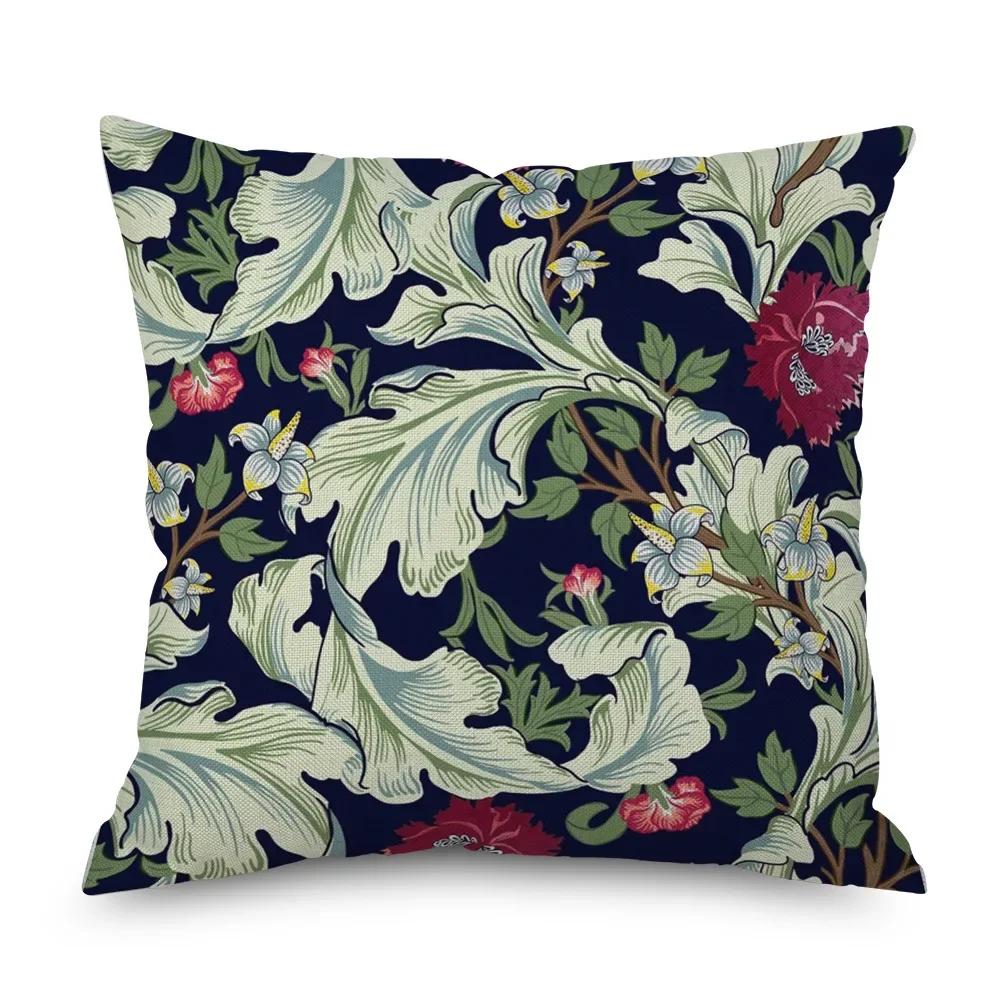 Vintage Floral Leinen Kissenbezug Schwarze Nacht Rose Kissenbezüge Dekorativ Interieur für Heimdeko Kissenhülle für Schlafzimmer 45x45