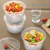 Zhenyu 500ml Disposable Round Plastic Lunch Boxes with Lids, 450 Sets