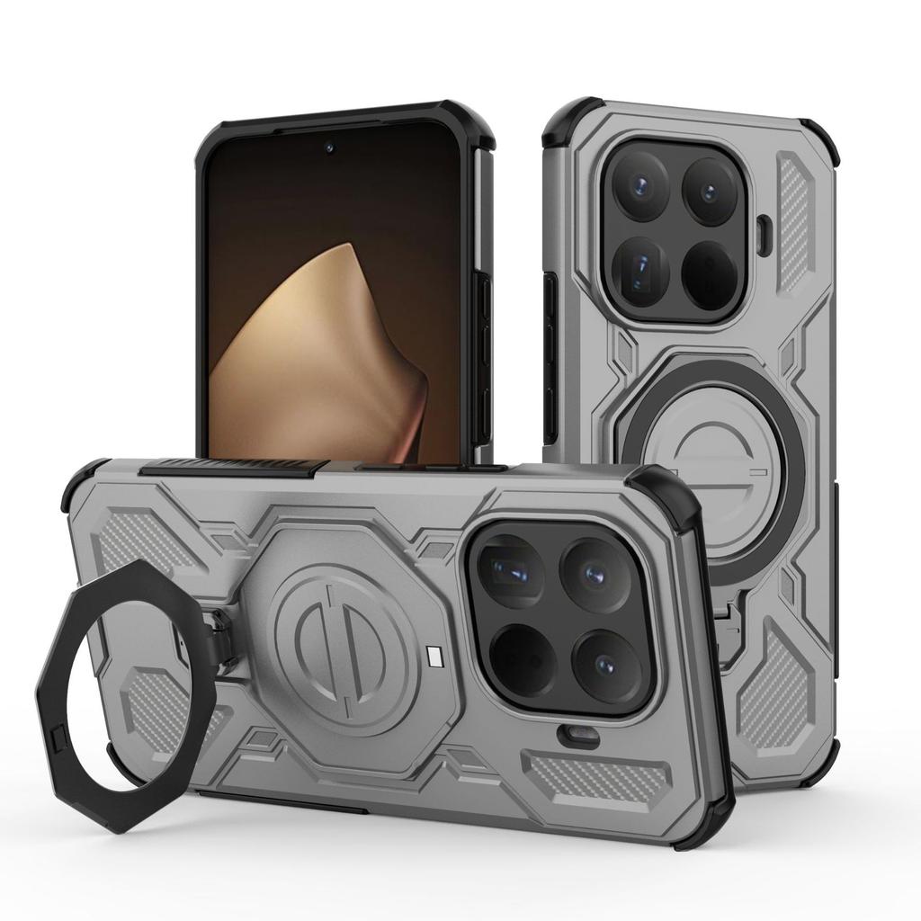 Xiaomi 15T Pro Magnetic Ring Case 360° Rotatable [Military-Grade Drop Protection] + Metal Plate for MagSafe Phone Case