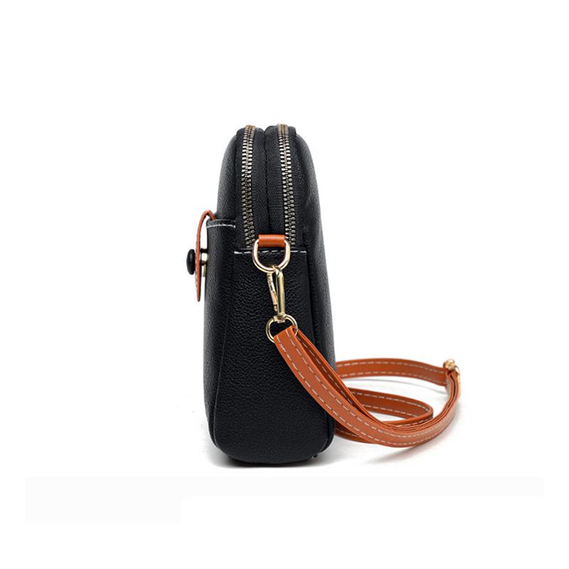 Handytasche für Damen, Umhängetasche aus PU-Leder, einfache mehrschichtige Messenger-Handtasche und Geldbörse, Einkaufstasche