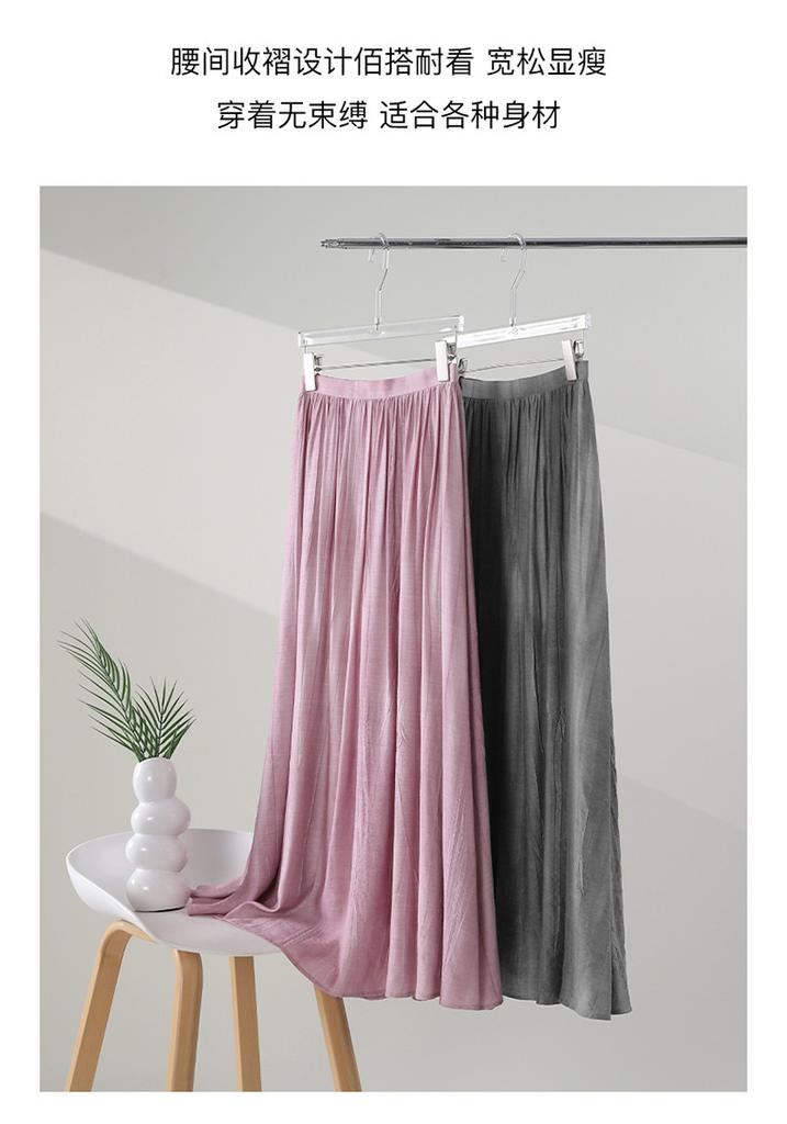 Artistic style umbrella skirt, 2026 summer thin, fashionable, loose, versatile, slimming, medium to long A-line skirt