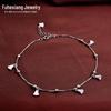 925 Silver Korean-Style Heart Anklet - Simple, Sweet, Fashion Jewelry for Women & Girls