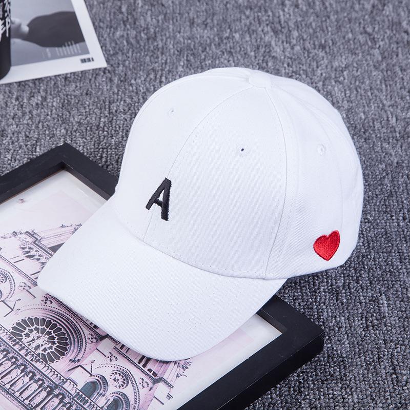 Hat Men'S And Women'S Side Embroidery Love Letter A Baseball Cap, Spring And Summer Outdoor Leisure Curved Brim Cap