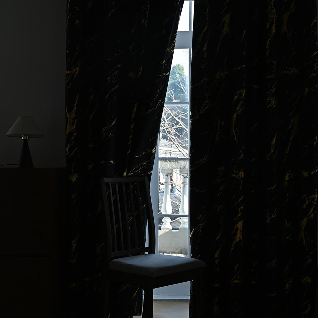 1 Stück Bronzierter Marmordruck Vorhang für Schlafzimmer Wohnzimmer Verdunkelung Sonnenschutz Vorhang Heimdeko