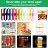 Mixed Color Silicone Red Wine Glass Marker Charm Drinking Glass Identification Cup Labels Tag Signs Party Supplies