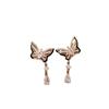 Elegant French Butterfly Tassel Earrings: High-End, Sparkly, Versatile Jewelry for Women