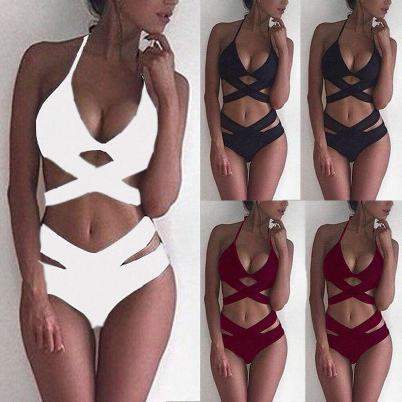 Elegant Women High Waisted Bikini Set With Padded Push-up Bra And Adjustable Straps