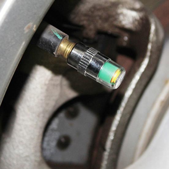 4 Stück Reifendruckkontrollventile 3 Farben Indikator Auslaufsicher Bequem Universell Reifendruck Sicherheits Sensor Indikator für Autos