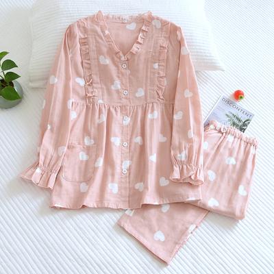 Cotton Pajamas for Women Autumn Winter Long Sleeves Pajama for Girl Floral Print Sleepwear Fashion Loungewear Pyjamas