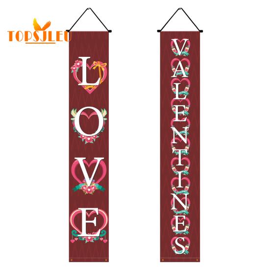 1 Paar Valentinstags-Paare, auffälliges Banner zum Aufhängen an der Tür mit klarem Muster, für die Feiertagsdekoration zu Hause