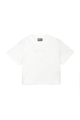 A15698RHERA 100 White S Women's T-REG-TULLE-CROPT T-SHIRT