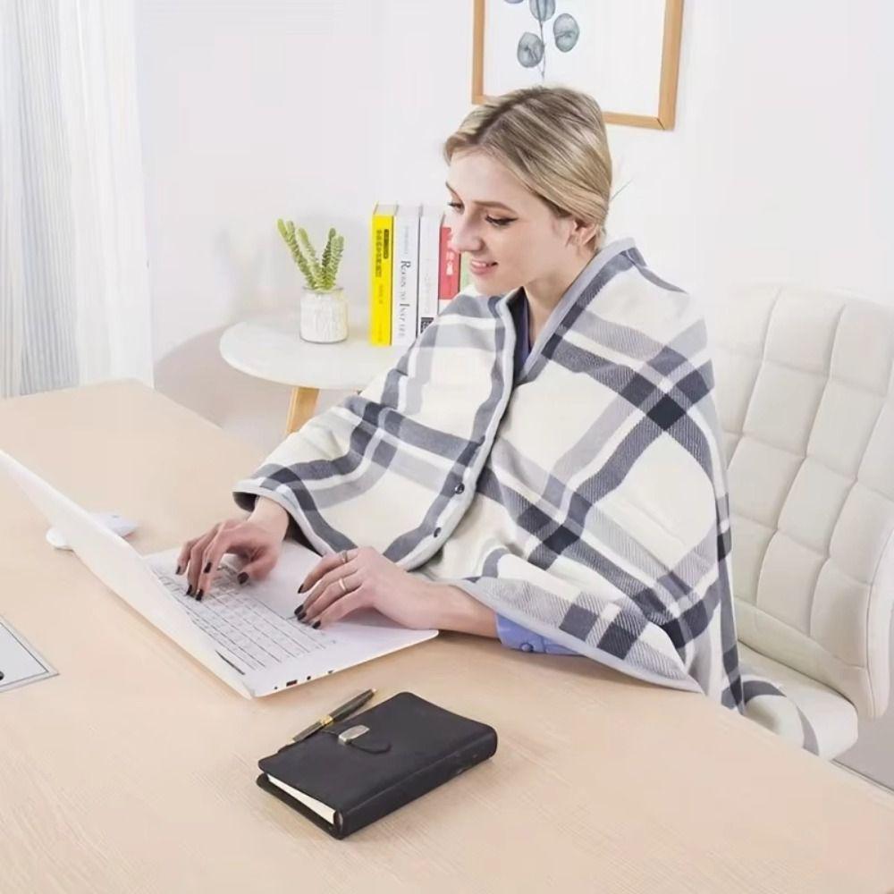 Thicken Home Shawl Soft Flannel Blanket Casual Wearable Blanket Winter