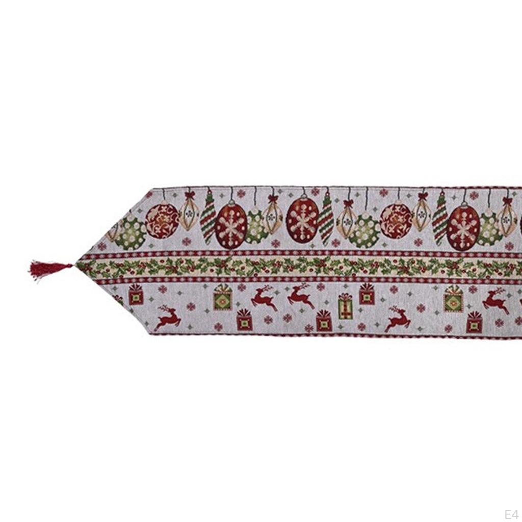Christmas Table Runner Dining Cover Reusable Decorations Cloth Xmas Tablecloth for