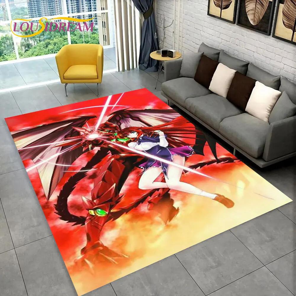 Alfombra Sexy Anime High School D×D, Alfombra para el Hogar Sala de Estar Dormitorio Sofá Felpudo Decoración, Alfombra de Juego Antideslizante 3D para Niños