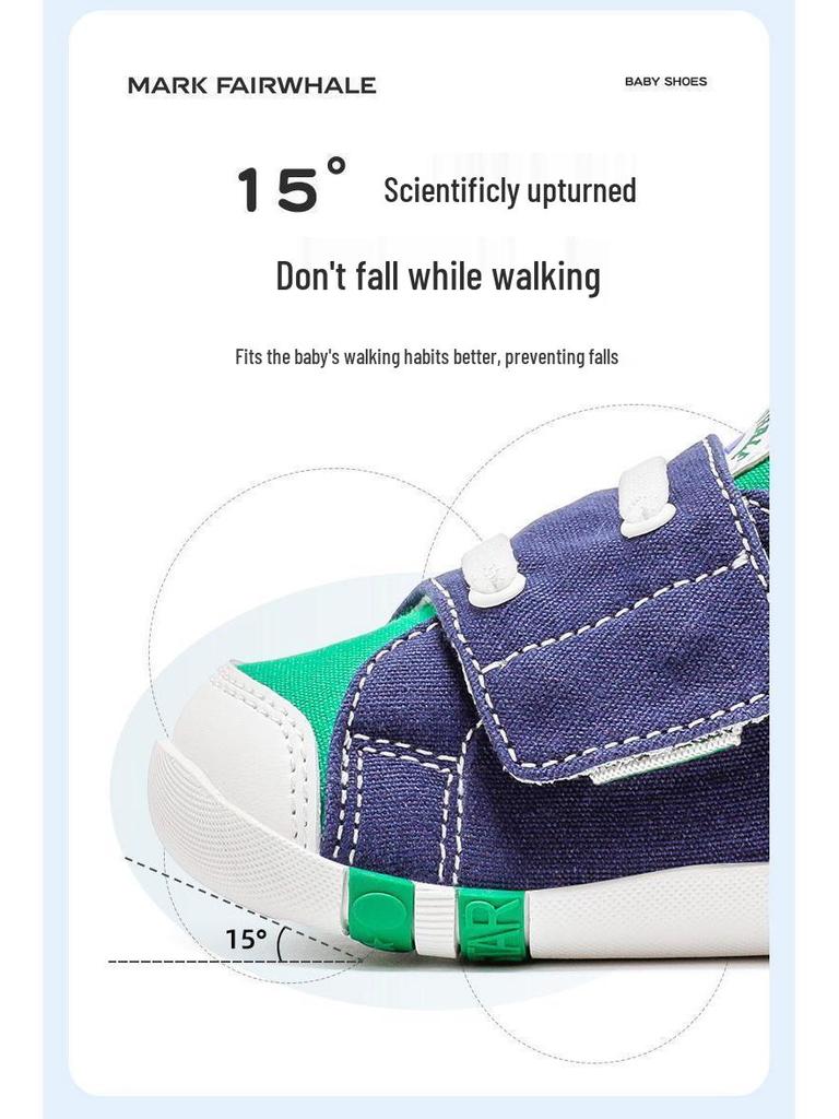 Mark Fairwhale Boys' Waterproof Leather Sports Shoes - 2025 Autumn Collection, Non-slip Running Shoes for Middle and Older Children.