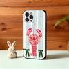 1PC Illustration of a Lobster Phone Case For iPhone17,16,15,14,13,12Plus,Pro Max,XS,5G Soft Silicone Black Cover