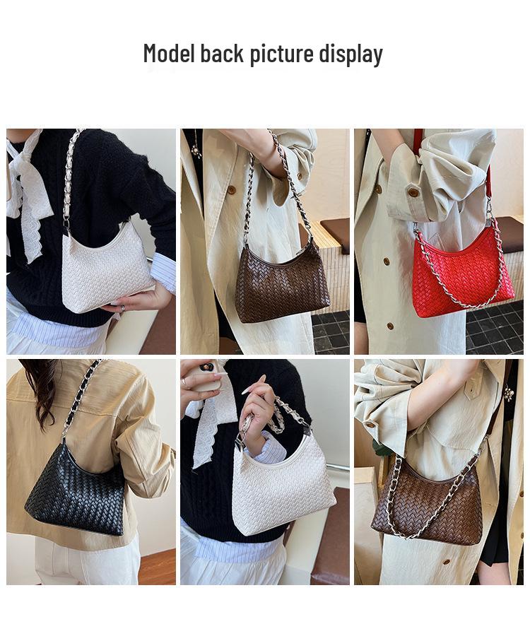 2025 Trendige gewebte Damen-Umhängetasche: Vielseitige Schulter- & Unterarmtasche