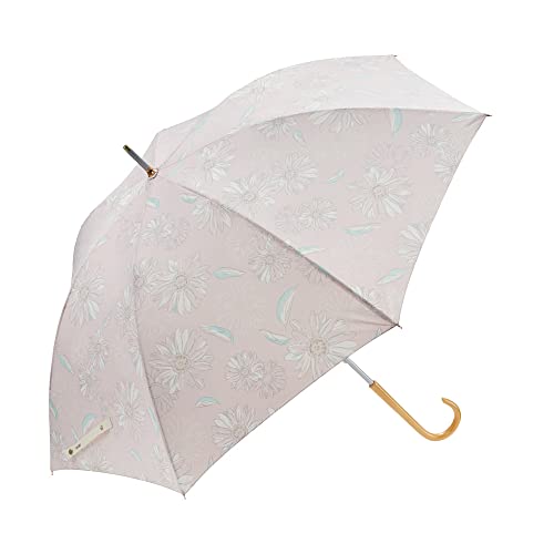 Waterfront Umbulatio Airy Light Long Umbrella in Sketch Flower Powder Pink, 58cm, Slim and Lightweight, Windproof for Women (U158-0786LP2-B0)