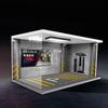 1/18 Acrylic Display Case for Diecast Cars with Illuminated Parking Scene