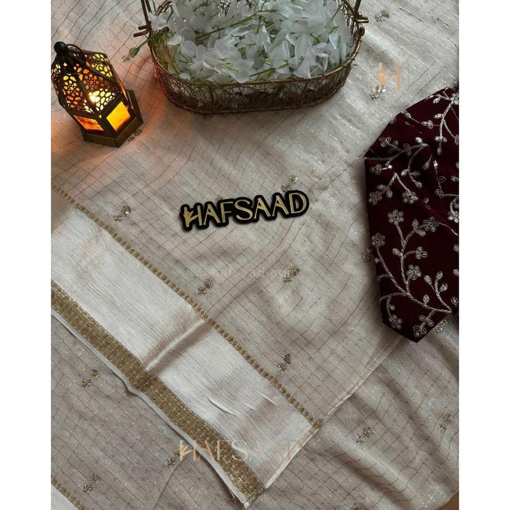 Grand Launch Party Wear Viscose Saree - Velvet Shine Sequin Edition
