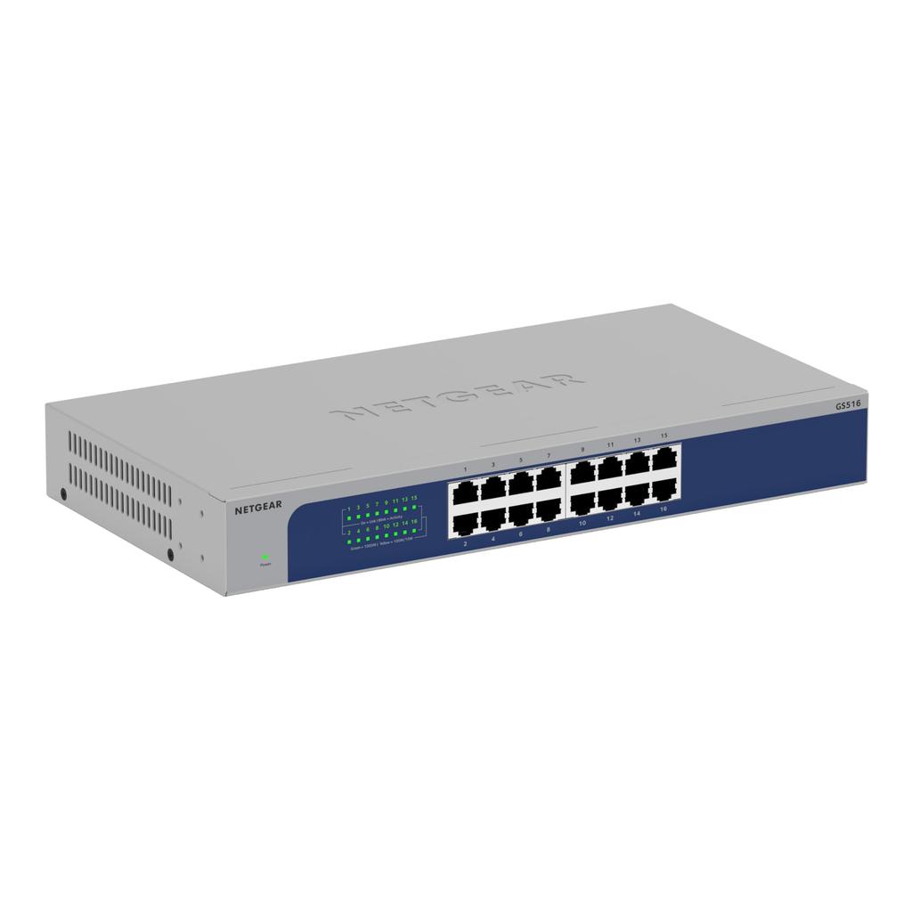 [Genuine Product] NETGEAR GS516-300JPS 16-Port 1G Unmanaged Switch with Metal Casing, Silent Fanless Design, Limited Lifetime Hardware Warranty