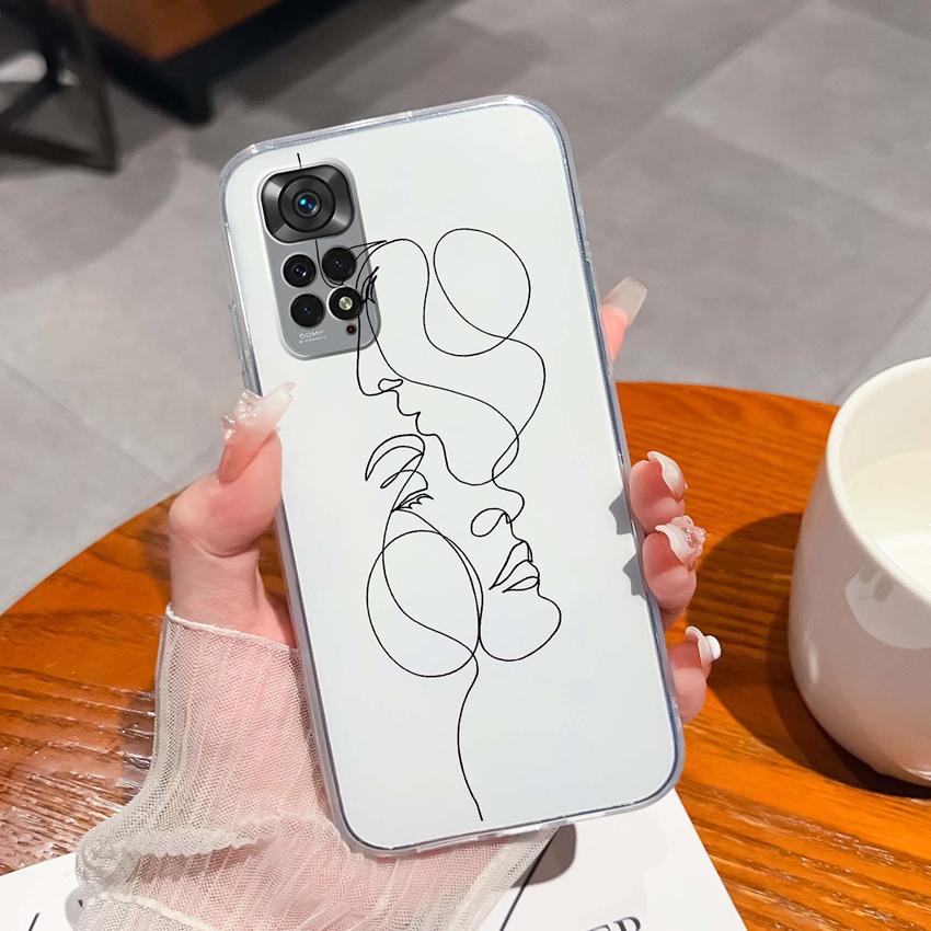 Para Redmi Note 11 11S 11T 12 12S Pro Plus Turbo Capa de Telefone Padrão de Laço Rosa Bonito Silicone Transparente de Alta Qualidade Capa Antiderrapante Para Carcaça Redmi