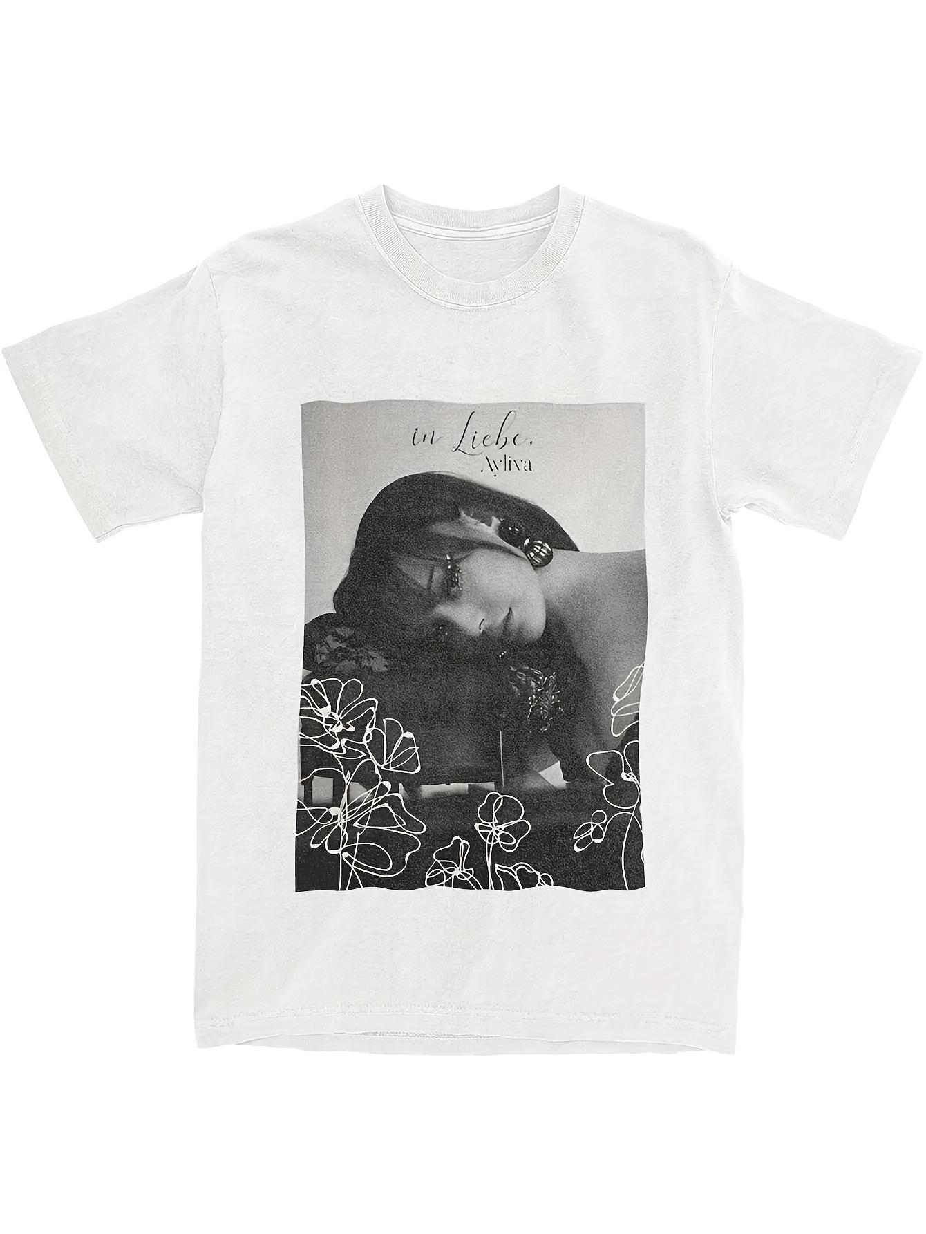 

Ariva Mens Retro Loose White TShirt 60s70s Pop Music Inspired Crew Neck Short Sleeve Printed Top shirts for men S