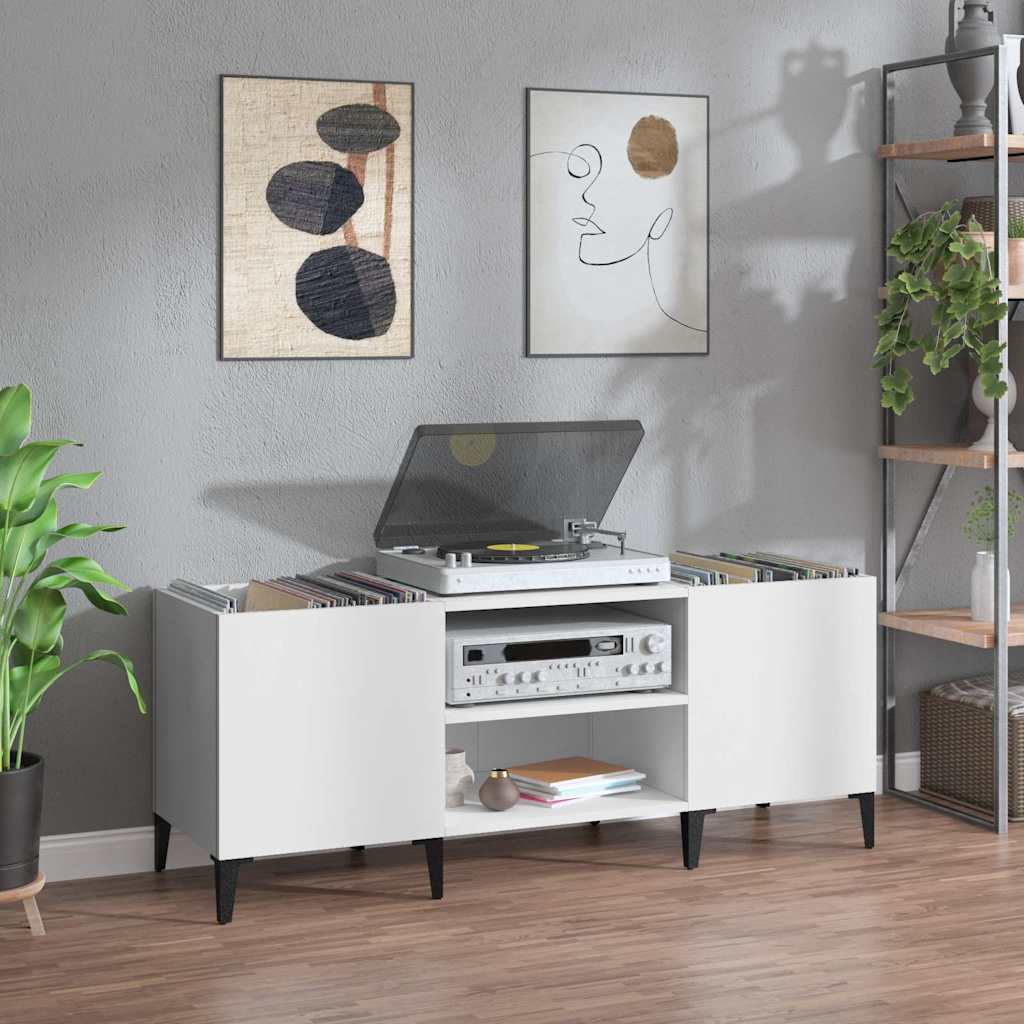 Vidaxl Szafka Na Płyty, Biała, 121X38X48 Cm, Materiał Drewnopochodny