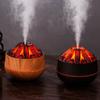 Creative Flame Wood Grain Humidifier 300ml Capacity Indoor Aromatherapy Machine  Desktop