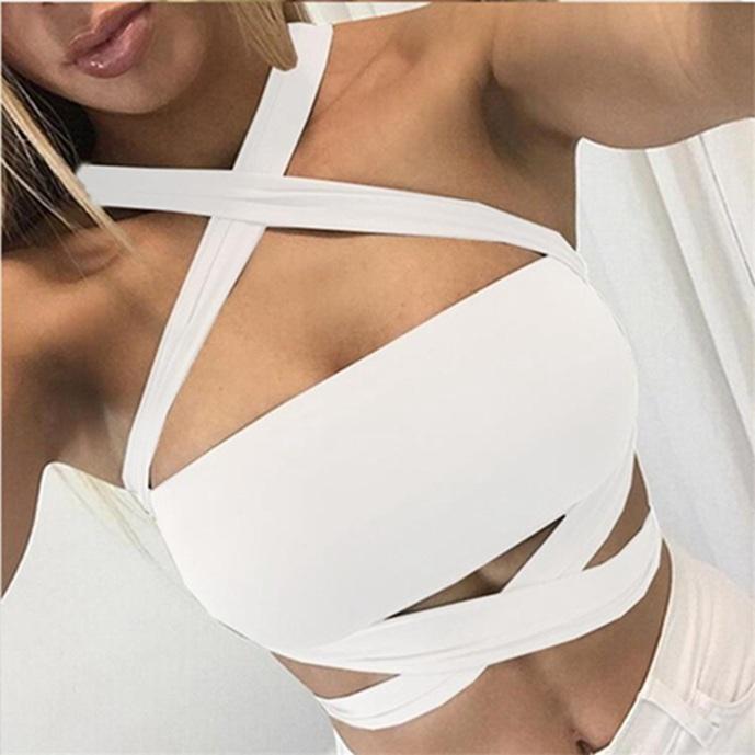 

Сексуальные женщины Halter Бандаж Crop Fshion Top Beach Club Wear