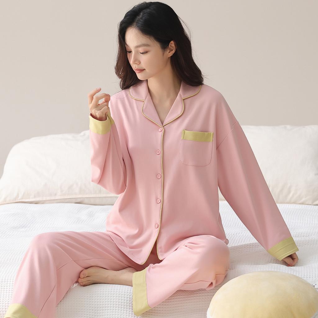 Pajamas women's spring and autumn pure cotton long-sleeved autumn high-end new pull-frame cotton thin autumn and winter women's loungewear set
