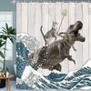 Digital Print Waterproof Cat Shower Curtain – Mildew-Proof Animal Design for Bathroom Partition