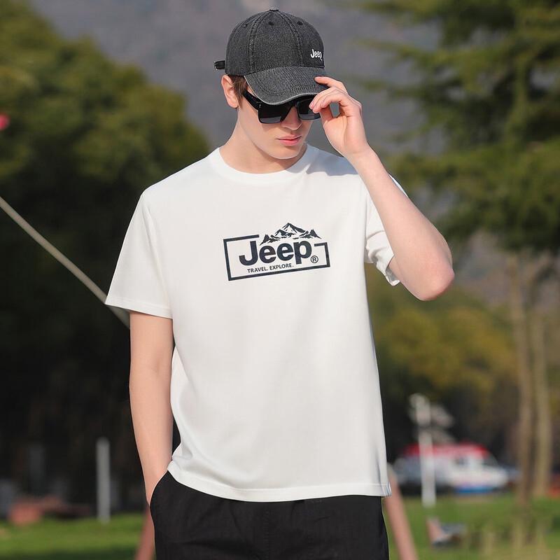 JEEP Men's Solid Drop Shoulder Short Sleeve T-Shirt