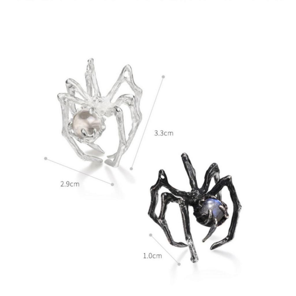 Übertriebene Vintage Kristallkugel Spinne Öffnungsringe Gothic Punk Insekt Fingerring Halloween Party Schmuck Geschenke Für Frauen Männer