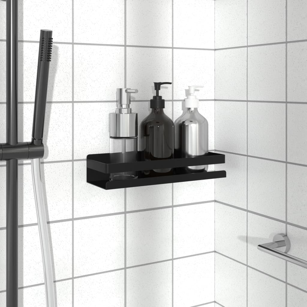 vidaXL Duschablage Mattschwarz 30x10x6 cm Gebürsteter Edelstahl 304 schwarz