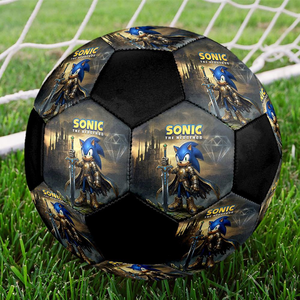 1pc Sonic The Hedgehog Football Soccer Ball Size 5 Indoor Soccer Ball Fashion Colorful  Backyard Game -Great For Sports Fans Gift HE95