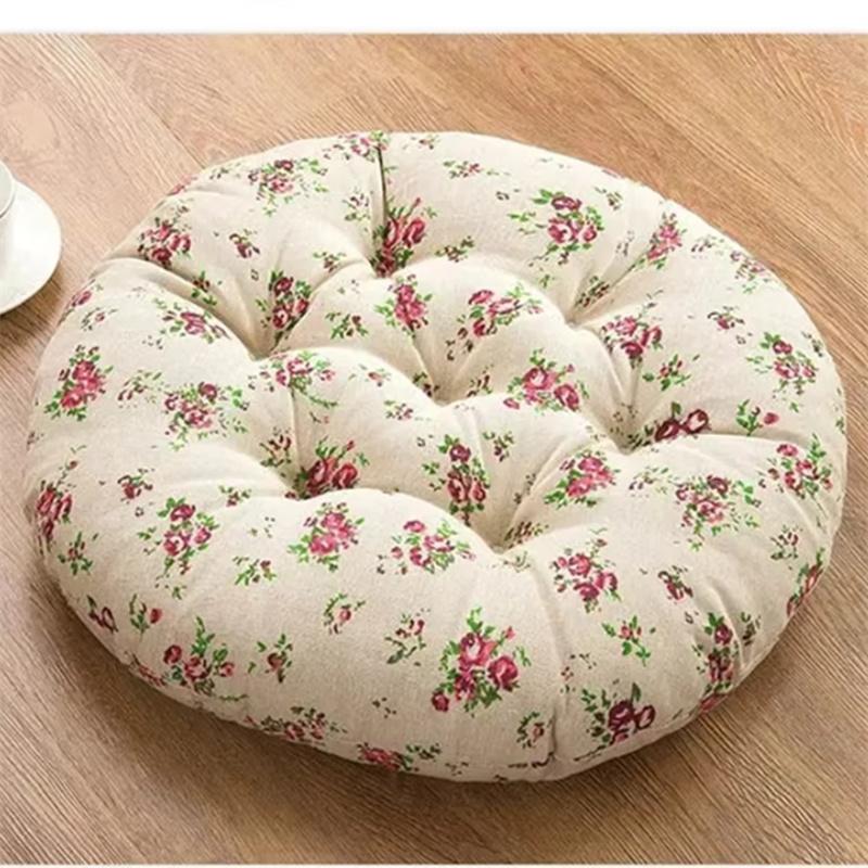 

Modern Style Round Cotton and Linen Seat Pad Fashion Home Decor Chair Cushion Living Room Bay Window Tatami Thickened Sit Mat 45x45cm