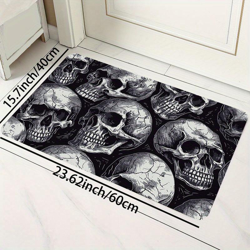 Punk Skull Floor Mat Dining Table Non-Slip Mat Dark Wind Door Mat Wear Entrance Balcony Cafe Home Decoration