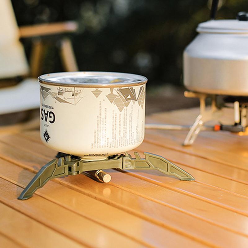 Foldable Flat Gas Tank Bracket Outdoor Stove Gas Tank Holder Canister Tripods Stand Anti Dumping Base Tilting Prevention Shelf