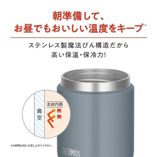Dishwasher-Safe Model: Thermos Vacuum Insulated Soup Jar, 400ml, Gray-Green, All Parts Dishwasher Safe, Keeps Food Hot or Cold, Easy to Clean, Round M